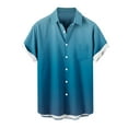 thumbnail image 5 of Zylanna Men's Turndown Collar Shirts, Short Sleeve Button Down Summer Gradient Print Casual Cardigan Trouses for Men Navy Size XL, 5 of 5