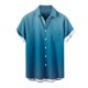 thumbnail image 3 of Camisas de Manga Corta de Botón para Hombre, Blusa de Moda Casual de Impresión de Gradiente de Cuello de Vuelta Hecha de 95% Poliéster 5% Spandex para el Verano, Camisas de Verano para Hombre, 3 of 5
