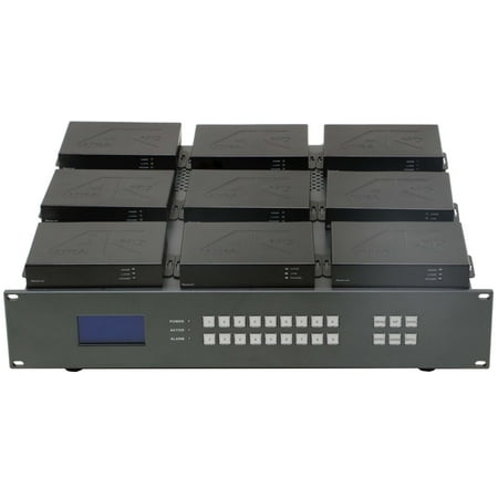 Hdmi Matrix Router 4K 9x9 HDMI Matrix HDBaseT Router w/9-HDBaseT Receivers & iPad/Android App with 2-Year Warranty ()