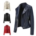 thumbnail image 4 of ZHAOCHENG Chaqueta de cuero genuino para mujer, de corte ajustado y corto, para primavera y otoño de 2024, chaqueta de motociclista ajustada de imitación PU., 4 of 5