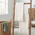 thumbnail image 4 of REGALWOVEN Jacquard Pattern Boho Decorative Hand Towels, 2 Pack Cotton Turkish Absorbent Soft Bathroom Towel Set White 13" x 29", 4 of 7
