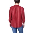thumbnail image 3 of Petite Long Sleeve Foil Striped Blouse, 3 of 3