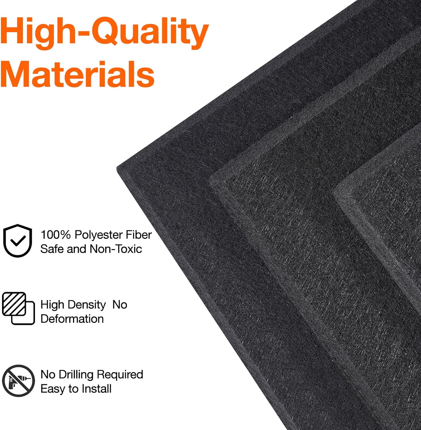 Large Cork Boards for Walls, 48" x 36", 12 Pack Bulletin Boards Alternative, Cork Board for Office, Black Felt Wall Tiles, with Removable Nano-Adhesive and Pushpins