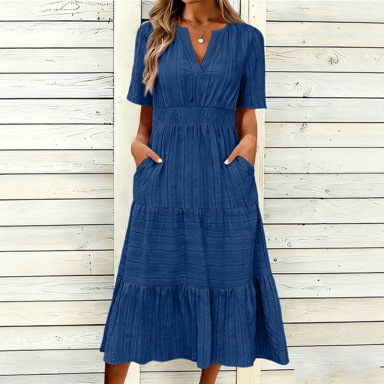 tiered midi dress with pockets Berry Bloom Tiered Midi Dress w/ Pockets