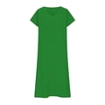 thumbnail image 4 of Unir Women's Summer Maxi Dress, Solid Color Eyelet Short Sleeve V-Neck Casual Dress for Daily & Travel, 1PC, S-XXL, 4 of 4