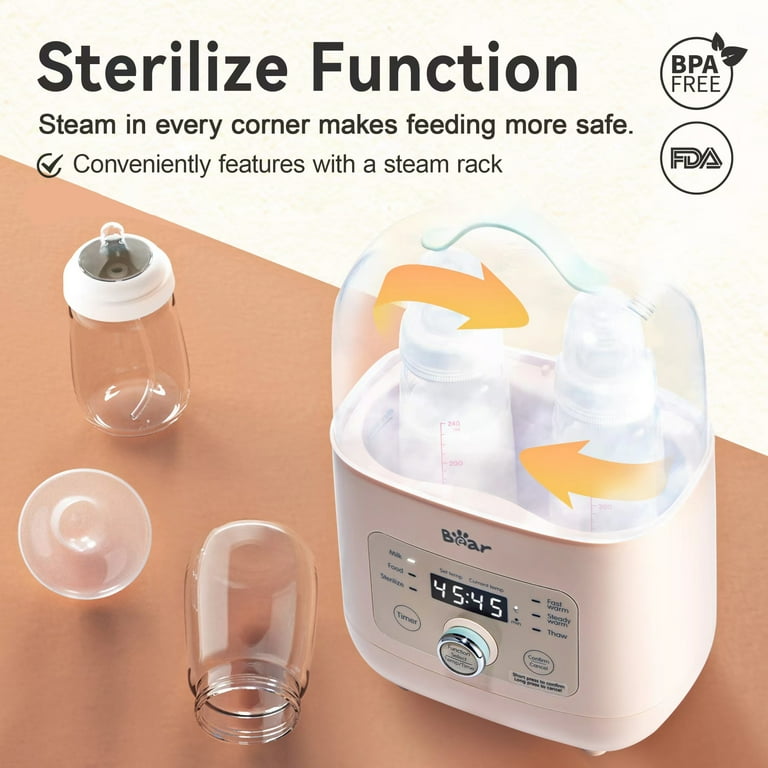 Bear 8-in-1 Baby Bottle Warmer for Breastmilk or Formula with Timer LCD  Display - Walmart.com