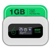 EIOTCLUB 4G LTE Portable Hotspot, Pre-Installed SIM, 1GB Trial Data, Connects Up to 32 Devices, 3000mAh Battery, US