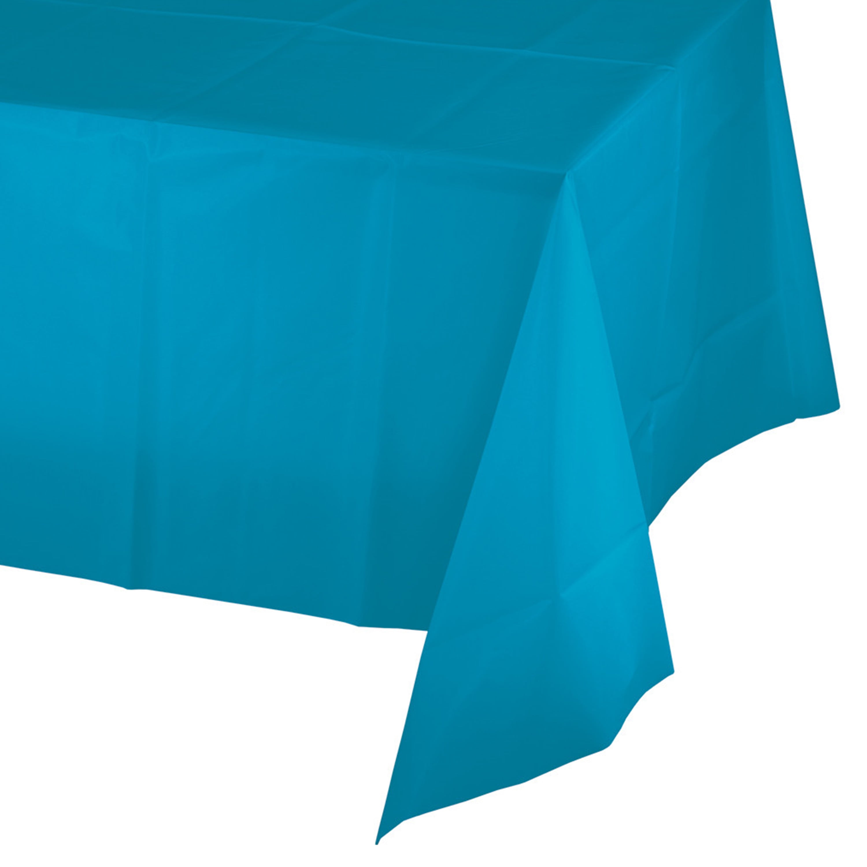 Turquoise Blue Plastic Tablecloths, 3 Count