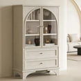 thumbnail image 4 of HIUU Tall White Storage Cabinet with 2 Drawers and Adjustable Shelf,52 Inch Tall Storage Cabinet with Glass Door,Modern Bookcase with Spacious Storage Solutions,Wood Pantry Cabinet for Living Room, 4 of 9