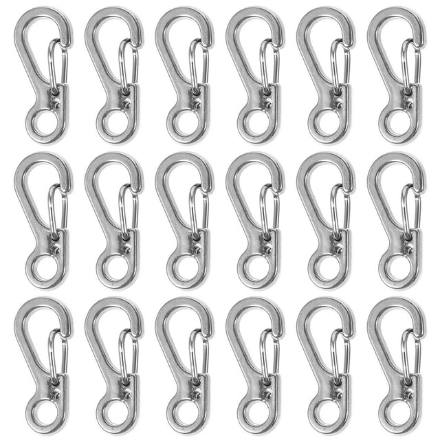 20 Pcs Mini Mousqueton Clip à Dégagement Rapide Mini Mousqueton Clips Petits Clips Charms Mousquetons