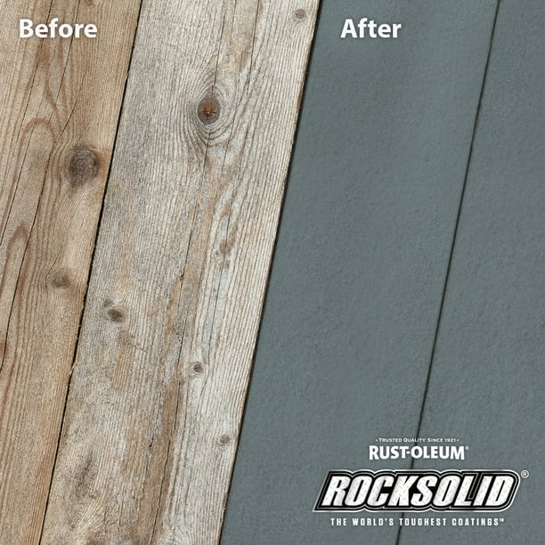 Slate Rust Oleum RockSolid 20X Exterior Wood Deck Resurfacer 319409T Gallon Walmart Business Supplies