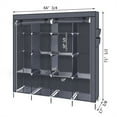thumbnail image 4 of Nmkwnr 67" Clothes Closet Wardrobe Clothes Storage with 12 Shelves and 4 Side Pockets, Gray, 4 of 7