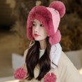 thumbnail image 5 of Generic Women'S Pom Pom Knit Winter Hat Female Winter Ski Trapper Hat Women's Fashion Winter Hat Plush And Thicken Fashion Custom Warm Hats Wool Cap Hat, 5 of 5