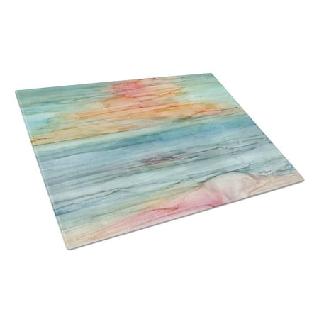 

Caroline s Treasures Abstract Rainbow Glass Cutting Board Large