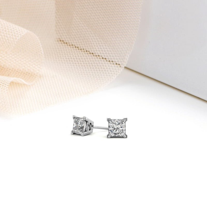 Round Moissanite Studs | Sterling Silver | Daily Wear Studs for Women