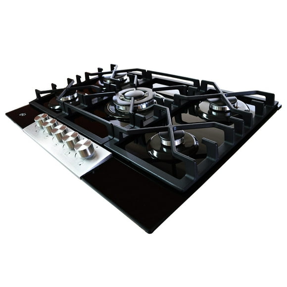 Parrilla De Gas Empotrable EB Tecnica Vidrio Templado Eb-486bl