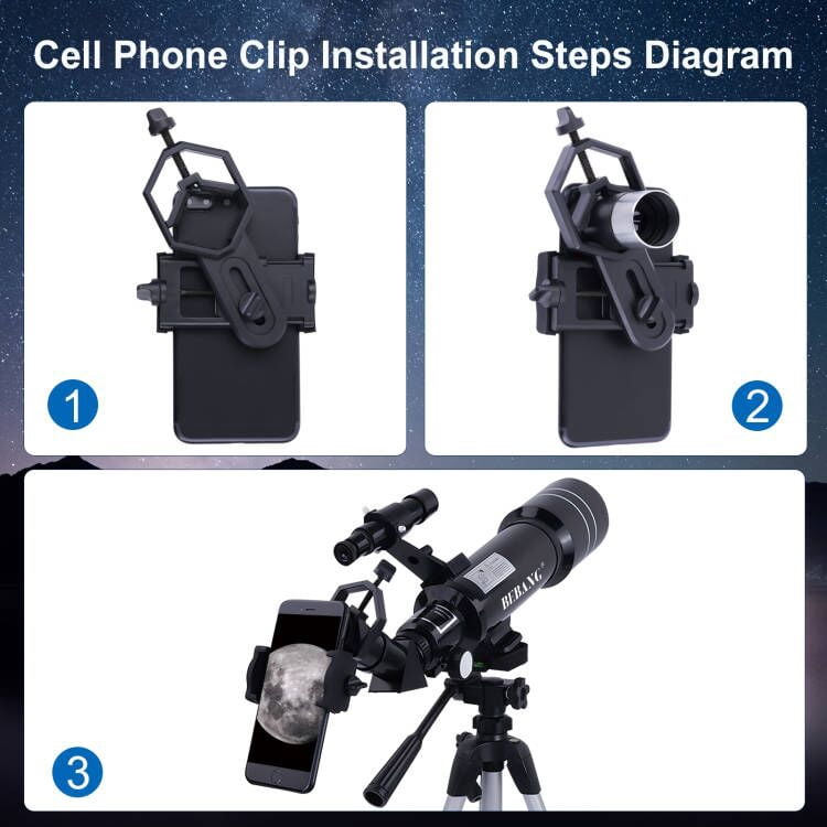 BEBANG Telescope for Adults Astronomy, 70mm Aperture 400mm AZ Mount Refractor Telescope for KidsAdults Beginners