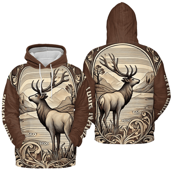 Lotusprinthandmade (Style 1) Personalized Deer Hunting Hoodie 3D (Lightweight) S-5XL Multicolor (S)