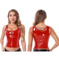 thumbnail image 3 of Chaleco de charol con efecto mojado para mujer, disfraz de pole dance para discoteca, camisola gótica punk de látex, top corto sin mangas, ropa sexy para discoteca, 3 of 5