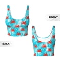 thumbnail image 5 of Fotbe Crab Swims In The Ocean Pattern Womens' Sports Bra Longline Wirefree Padded with Medium Support Sports Moisture-Wicking Workou Vest,Tank Top-, 5 of 7