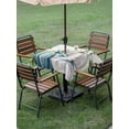 thumbnail image 3 of Outdoor Tablecloth with Umbrella Hole and Zipper, Thanksgiving Square Table Cloth 54x54 Inch Waterproof Tablecloth, Fall Blue White Pumpkin Leaf Wooden Grain Picnic Table Cover for Patio Camping, 3 of 7
