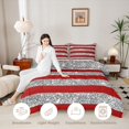 thumbnail image 3 of Homewish Gray Blings Print Twin Comforter Sets for Girls, Geometric Stripe Bedding Set, Gray Reversible, 2pcs 1 Comforter and 1 Pillowcase, 3 of 6