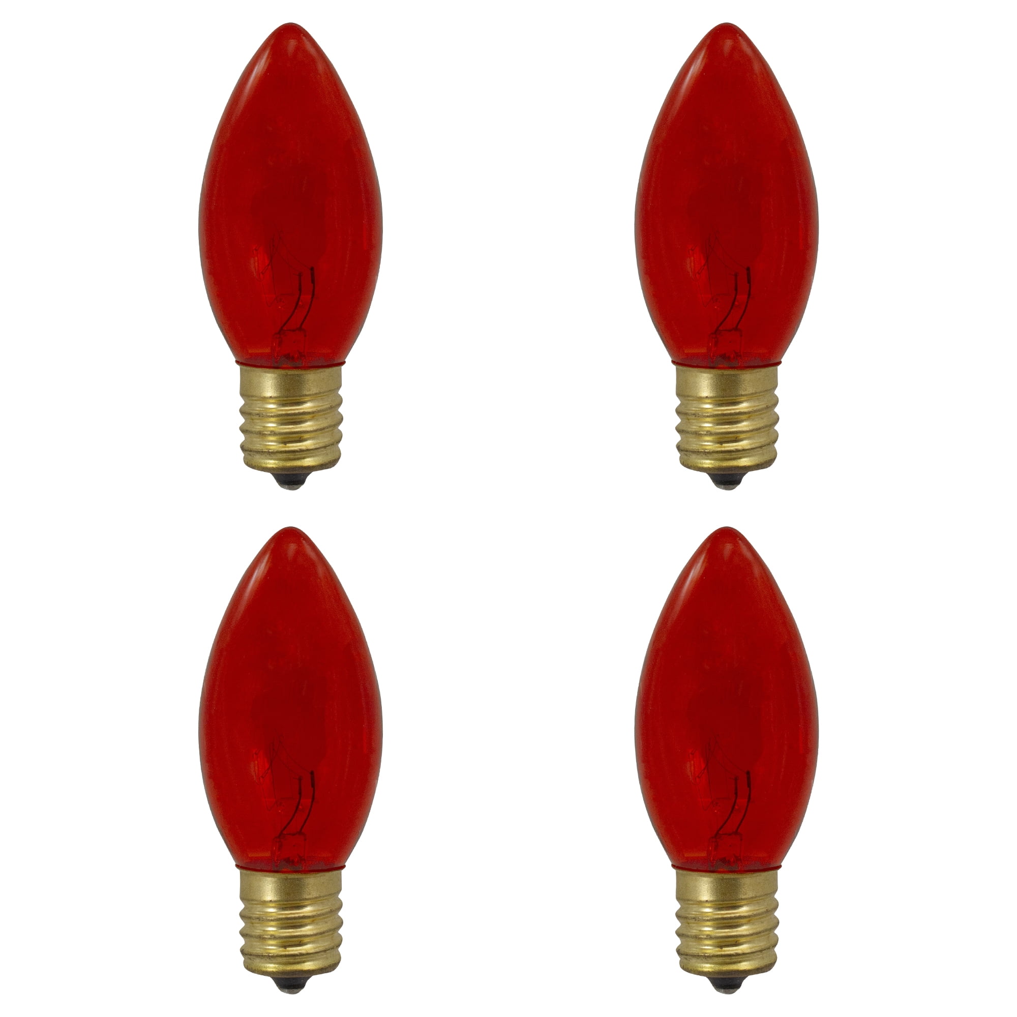 Set of 4 Orange C9 Transparent Christmas Replacement Bulbs - 3"