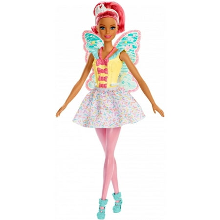 Barbie Dreamtopia Fairy Doll, Pink Hair & Candy-Decorated Wings
