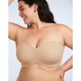 thumbnail image 2 of Sujetador sin tirantes HSIA para mujer, talla grande, con aros, ligeramente forrado, 2 of 5
