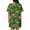 thumbnail image 3 of Kdxio Flamingo Print Pajamas Sets for Women Short-Sleeved Pjs with Lounge Shorts Two Piece Sleepwear S-4XL, 3 of 9