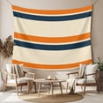 thumbnail image 2 of Orange Blue Stripe Tapestry for Bedroom Wall Hanging Tapestry, Minimalist Farmhouse Stripes Ceiling Backdrop Tapestries Poster Blanket Wall Decor for Teens Room Living Room Dorm 55" x 73", 2 of 8