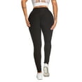thumbnail image 2 of Innerwin Pants Straight Leg Ladies Leggings Summer Solid Color Casual Trousers Black M, 2 of 4