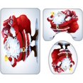 thumbnail image 3 of Juego de 4 Uds. De adornos navideños para el baño, funda para el asiento del inodoro, alfombra, juegos de cortinas de ducha, decoración navideña para el baño de Papá Noel, alce, muñeco de nieve Xemadio WMZY-849-5, 3 of 8