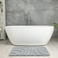 thumbnail image 5 of Unique Bargains 2 Pcs Geometry Absorbent Bathroom Rug Khaki/Light Gray 20" x 32", 5 of 6