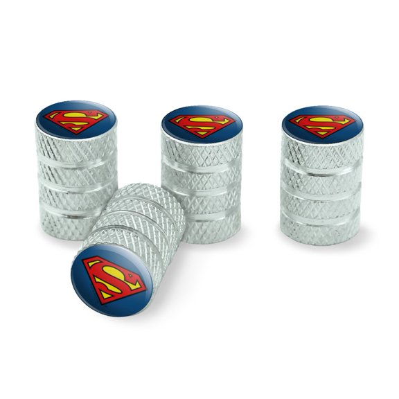 Superman Classic S Shield Logo Tire Rim Wheel Aluminum Valve Stem Caps