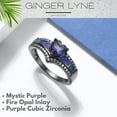 thumbnail image 3 of Black Engagement Ring for Women Mystic Topaz CZ Heart Promise Ring  Gift for Her Ginger Lyne, 3 of 8