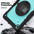 thumbnail image 6 of Dteck for Samsung Galaxy Tab A11 Plus Case 11 Inch with Screen Protector/Rotating Stand/Shoulder Strap, Heavy Duty Full Body Shockproof Cover for Samsung Galaxy Tab A11+/A11 Plus,Black+Light Blue, 6 of 6
