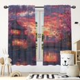 thumbnail image 4 of Japanese Anime Blackout Curtains for Kid Girls Boys Bedroom, Old Wooden Bridge Cherry Blossom Trees Rod Pocket Window Drapes for Bedroom Living Room, W42 x L63 Inch, 4 of 6