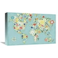 thumbnail image 1 of Global Gallery's 'Floral World Blue' By Michael Mullan Stretched Canvas Wall Art, 1 of 1