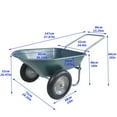 thumbnail image 7 of Dual-Wheel Wheelbarrow, Heavy Duty Garden Cart, 300 lbs Capacity, Utility Yard Cart w/Two 15 inches Inflatable Wheels, Wheel Barrow for Outdoor Lawn Yard Farm Ranch (57.87 "x 28.35" x 26 " ), 7 of 7
