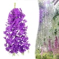 thumbnail image 2 of 50CM Artificial Wisteria Hanging Vines for Wedding & Home Decor,Cascading Flower Strings for Wedding Backdrops Ceiling Party Indoor Outdoor Decor,Realistic Faux Violet Flower Garlands,Deep Purple, 2 of 9
