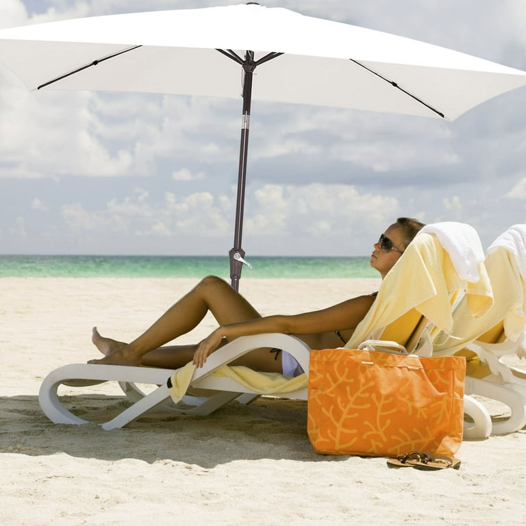 7 cloth patio umbrella 7' x 7' Classic Square friendly crank open and auto tilt system assures convenient shade all day Patio Umbrella Replacement Canopy, 6