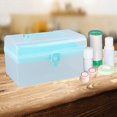 thumbnail image 4 of Xuanheng Nail Art Storage Box Clear with Compartments for Nail Drill Tool Nail Rhinestone blue, 4 of 8