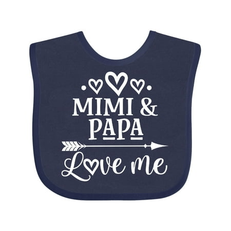 

Inktastic Mimi and Papa Love Me for Grandchild Gift Baby Boy or Baby Girl Bib