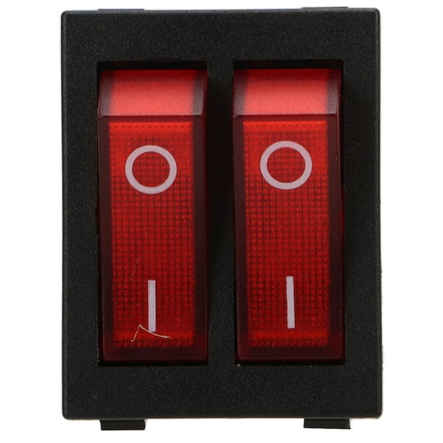 Panel de interruptores basculantes de doble control, 16 A, 125/250 V CA, luz LED roja, interruptor de encendido y apagado para vehículos y electrodomésticos.