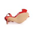 thumbnail image 5 of BLISSFUL STEP Women's Slingback Rhines Open Toe Stiletto Heels Sandals Clear Red 8, 5 of 7