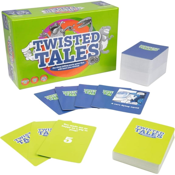 SCS Direct Twisted Tales - Fun Story Telling Party Game for Kids, Teens & Adults - Includes 175 Topic Cards & 50 Voting Cards - Perfect for Family Game Nights - Who can Narrate Best Story?