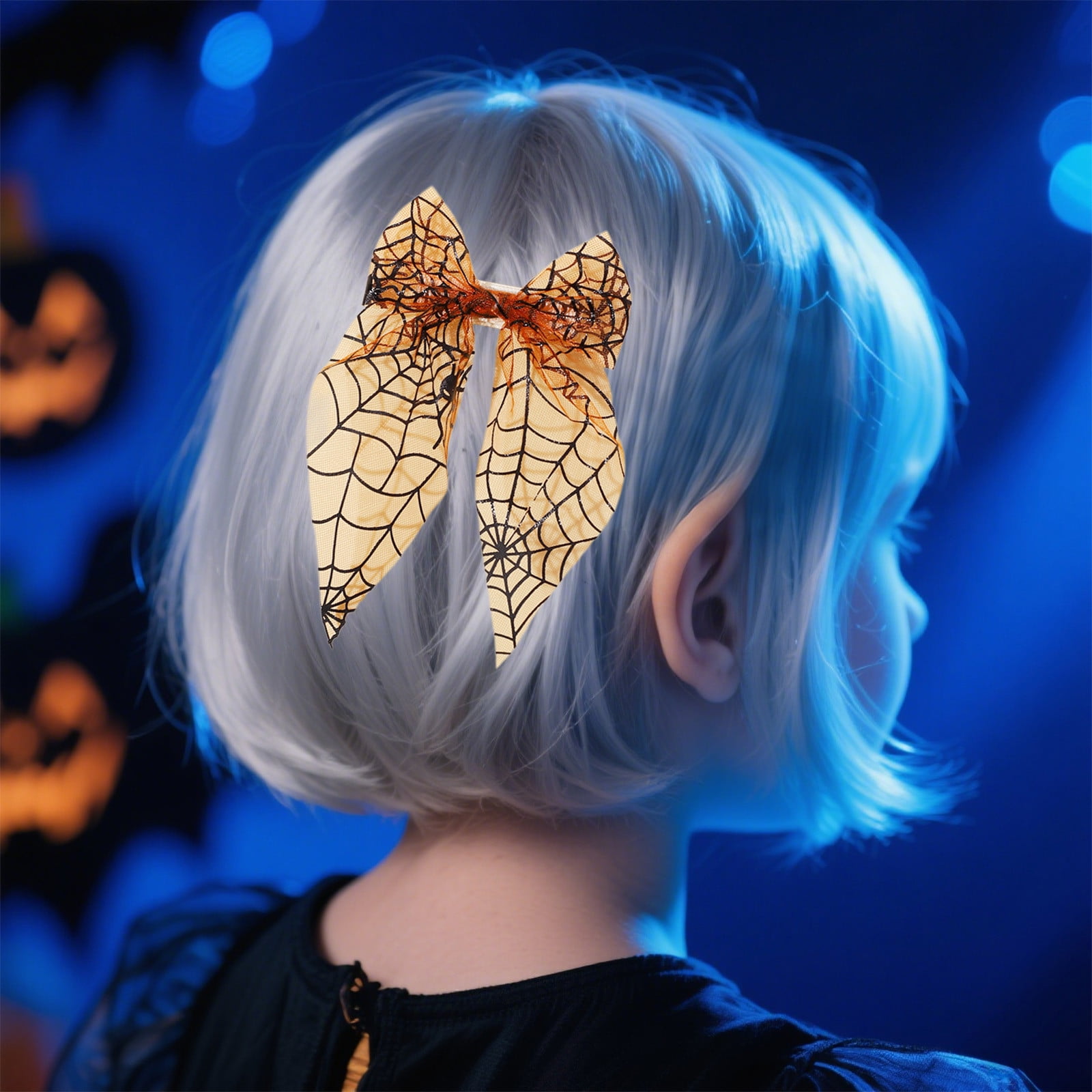 Lot De 3 Barrettes Cheveux Halloween - Nœud Papillon, Araignée, Paillettes - Pour Enfants, Fête, Déguisement - Léger Et Coloré