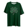 thumbnail image 4 of Erwazi St Patricks Day Womens Plus Size T-Shirts Short Sleeve Summer Crewneck Tee Shamrock Funny Clover Graphic Tops, 4 of 4