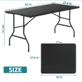 thumbnail image 7 of HONGGE 5 ft Folding Table with Carry Handle Plastic Foldable Table for Indoor Outdoor Use, Picnics, Parties, BBQs - Black, 7 of 7